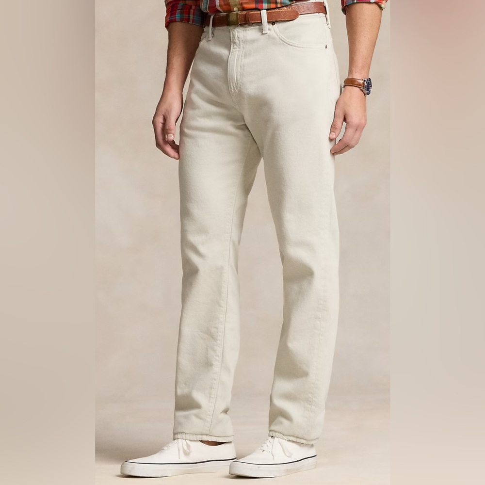 Ralph Lauren Cream Relaxed Jeans with Classic Design